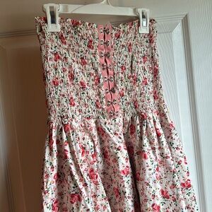 Betsey Johnson Cotton Strapless Floral Dress